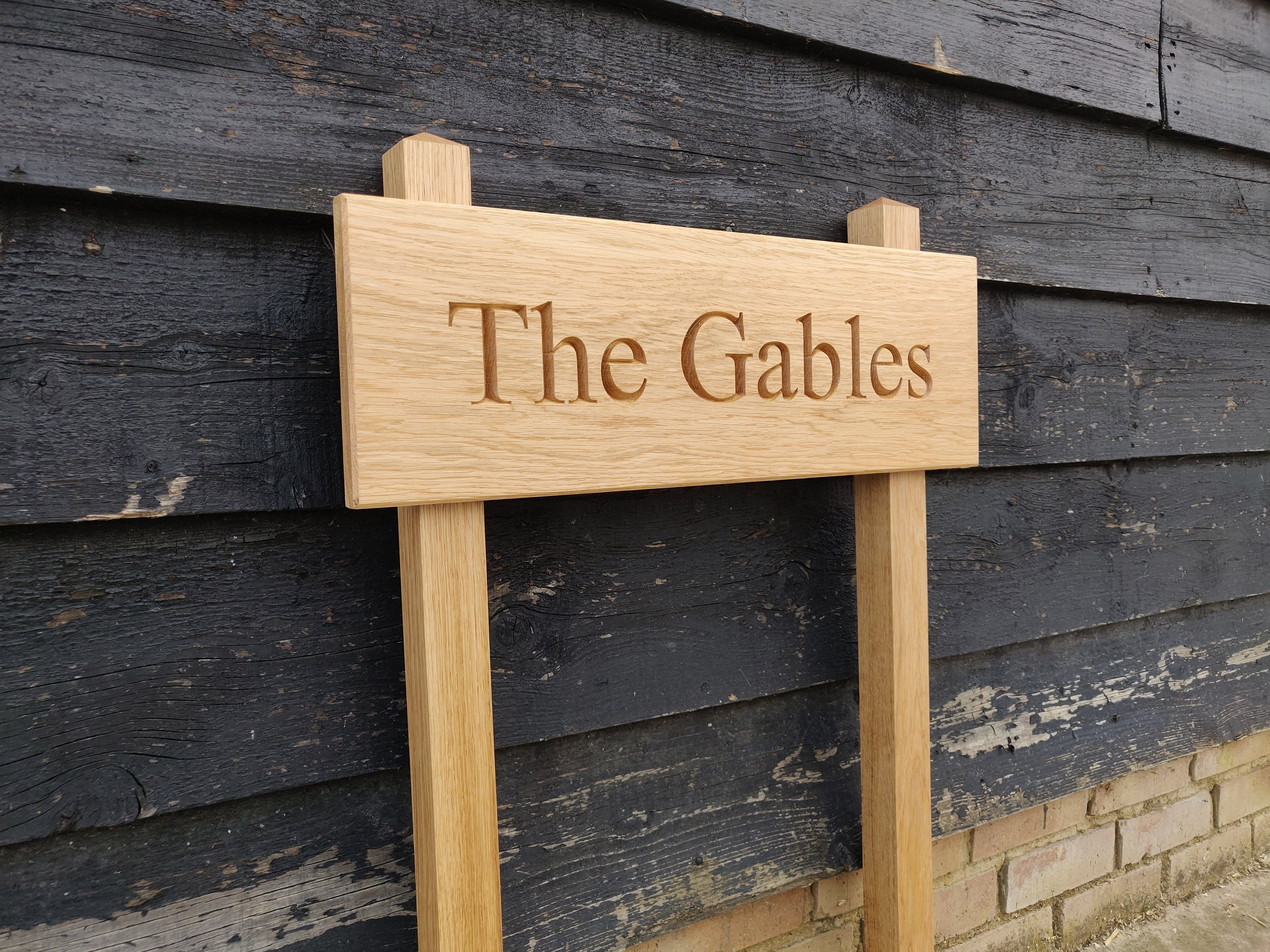 Solid Oak Bespoke Engraved House Signs