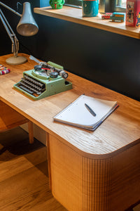 Solid Oak Tambour Slide Desk